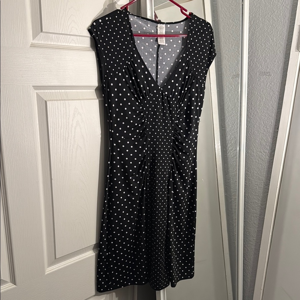 Elegant Black Polka Dot Dress